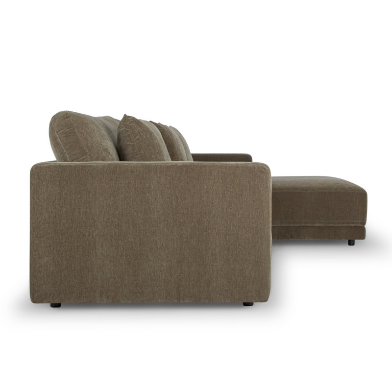 Canapé modulaire 2 pièces Kenji, Face à la droite, Chenille performance vert olive