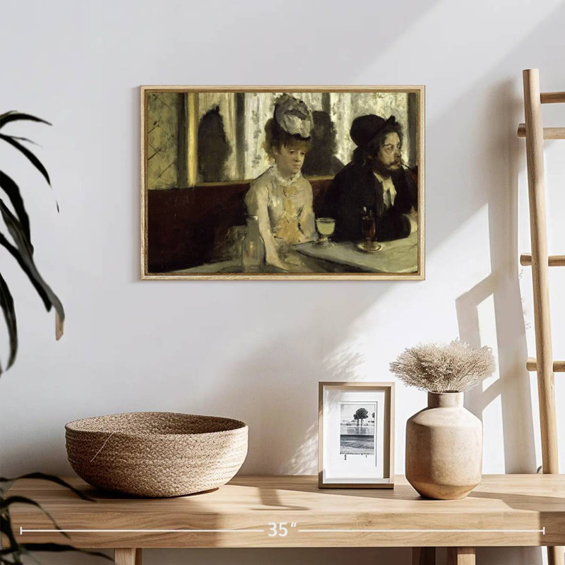 L'Absinthe, Cadre flottant en bois naturel, 19 po x 13 po