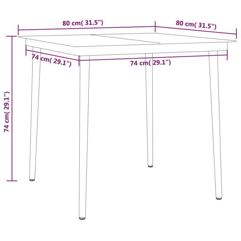 Ensemble repas Zojka, H 29,1 po x L 55,1 po x l 27,6 po, Noir / blanc, 6