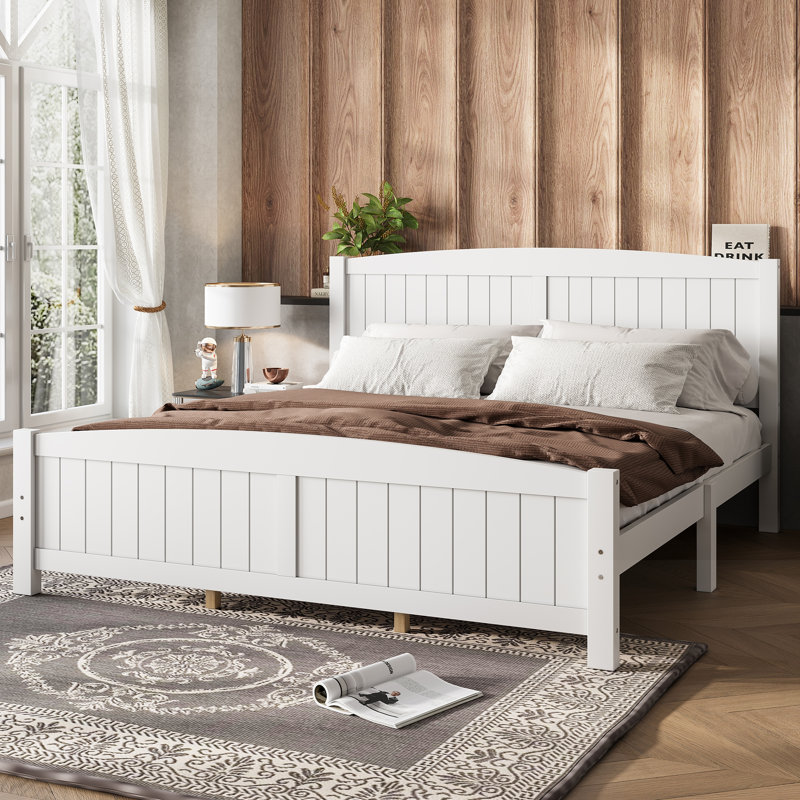 Lit plateforme avec lattes de soutien et structure solide, aucun sommier requis, idéal pour les chambres modernes