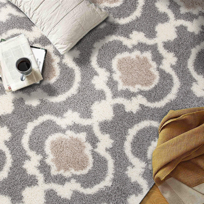 Tapis marocain gris foncé Hegwood, Tapis de couloir 2 pi x 10 pi