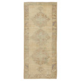 Beige Vintage Traditional Wool Runner - 4'11" x 12'