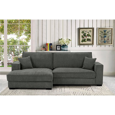 Braflin Upholstered Chenille Sofa Chaise Wide Seat Sectional