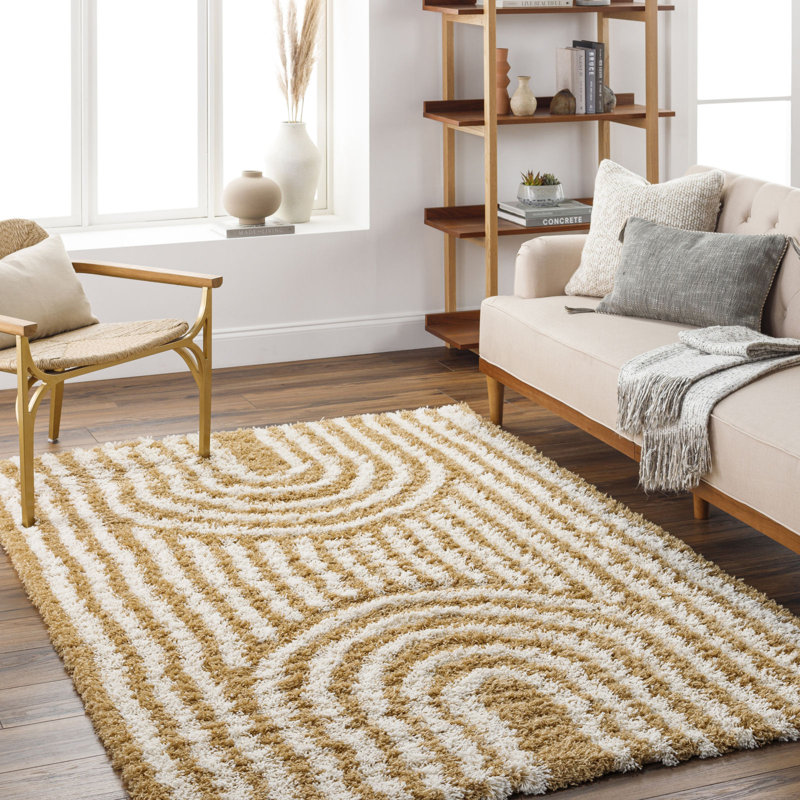 Geometric Shag Area Rug, Rectangle 201 x 290 cm