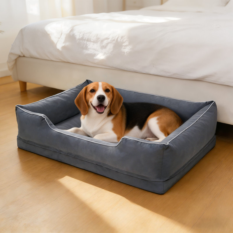 Lits orthopédiques imperméables pour chien avec housse amovible lavable, mousse de soutien, H 7,7 po x l 37,2 po x P 26,4 po