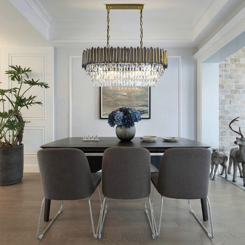 Lustre en cristal 12 lumières Selika, Or