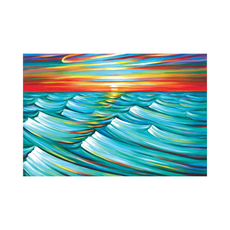 Evening Waves by Novik - Wrapped Canvas Print, 20.32 cm H x 30.48 cm W