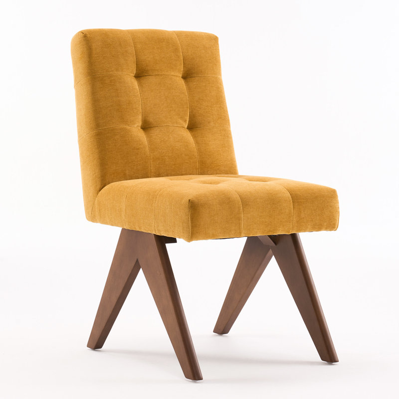 Nieck Tufted Upholstered Parsons Chair, Yellow