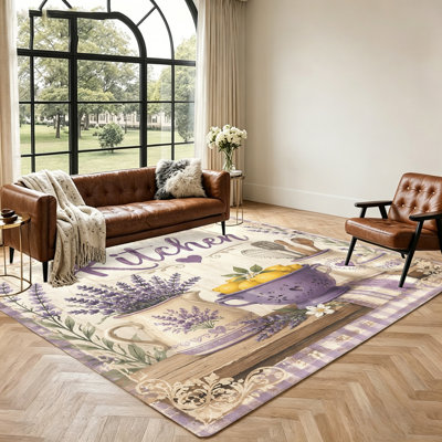 Tapis décoratif de cuisine, tapis de style ferme, décoration intérieure vintage, tapis de sol antidérapant et lavable pour la cuisine, le salon, la chambre à coucher, le bureau et l'entrée