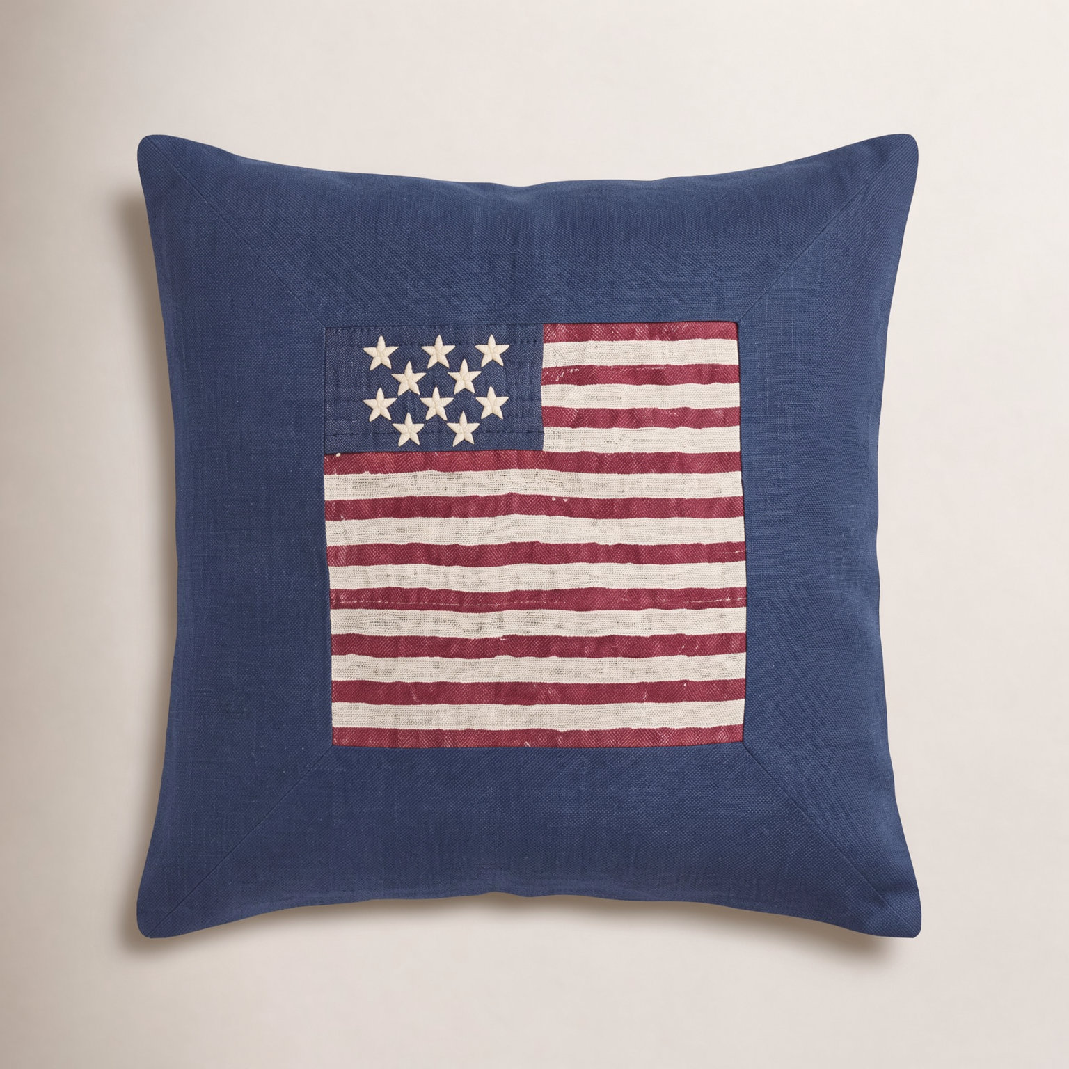 Embroidered Linen Throw Pillow