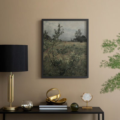 «Vintage Landscape CXCVI», reproduction encadrée - bois massif