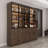 78.7" Wide Glass Door Display Case Curio Cabinet With LED Lights