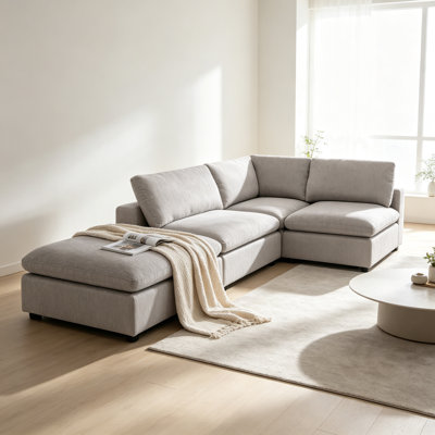 Canapé modulaire rembourré avec repose-pieds 4 pièces Nuccio