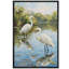 «White Herons» debout dans l'eau, scène de jardin encadrée, reproduction d'art sur toile-969332816-969332817