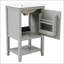Meuble-lavabo de salle de bain avec lavabo, armoire de salle de bain avec porte à fermeture douce, support de rangement et tablette ouverte