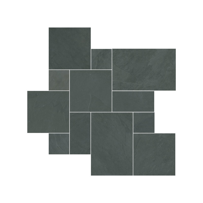 Camden Pattern Gauged Slate Floor and Wall Tile, Charcoal