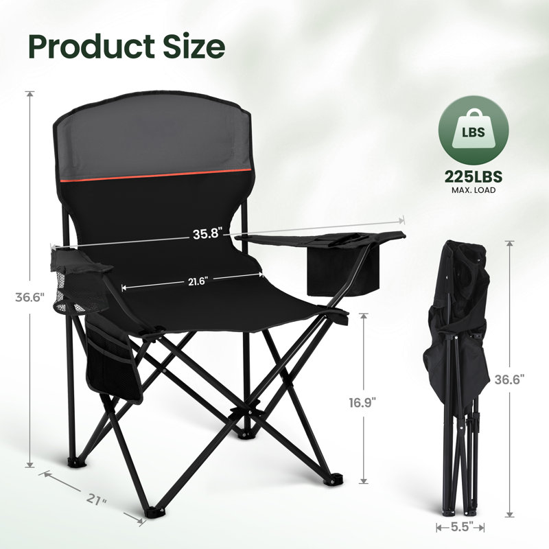 Folding Camping Chair, Black