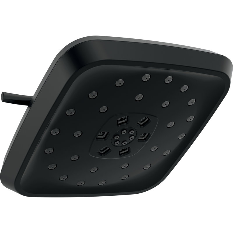 4-Setting Multi Function Fixed Shower Head with H2Okinetic Technology, Matte Black