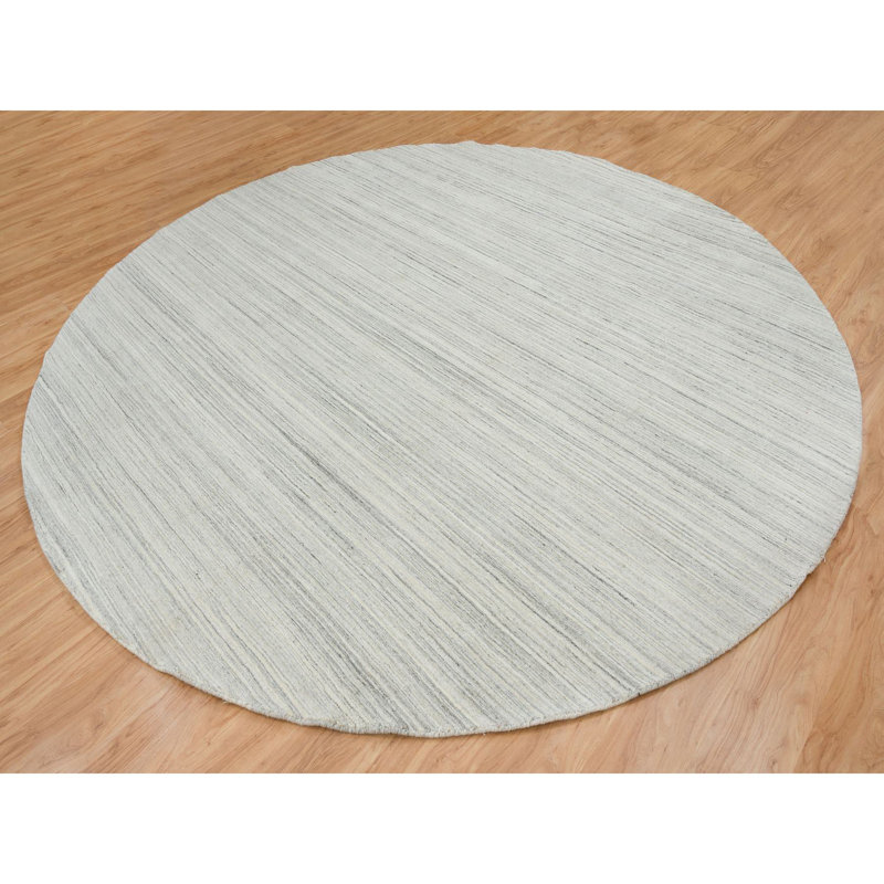 Tapis ivoire en laine noué à la main de conception unique 12 pi 1 po x 12 pi 1 po nouvel âge Rudden