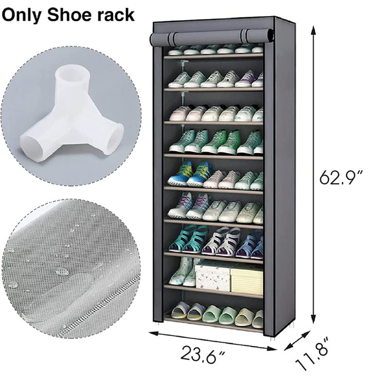 30 Pair Stackable Shoe Rack, Silver