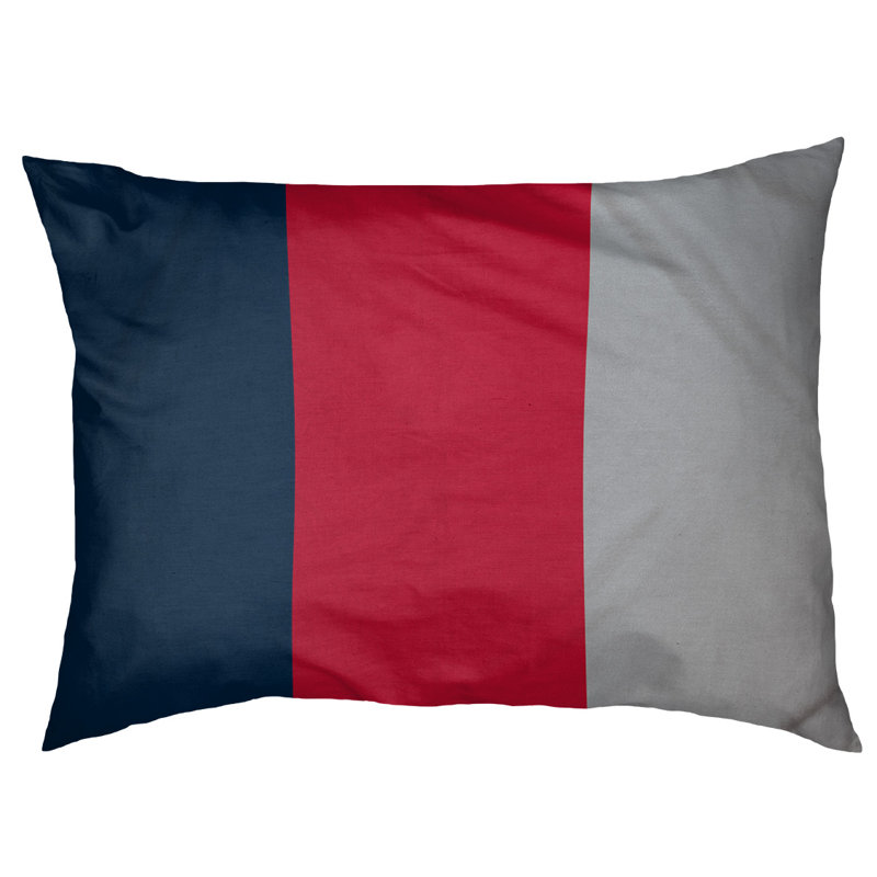 Coussin New York Bronx, Petit (l 28 po x P 18 po x H 6 po), Bleu/rouge/argenté