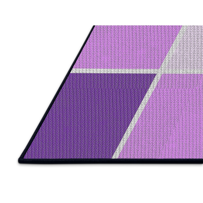 Tapis mauve à motif géométrique Kimbro, Rectangle 5 pi x 7 pi