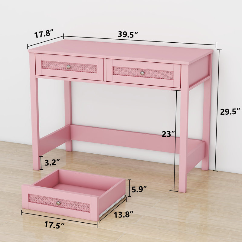 Petit bureau d'écriture 40 pouces, Rose