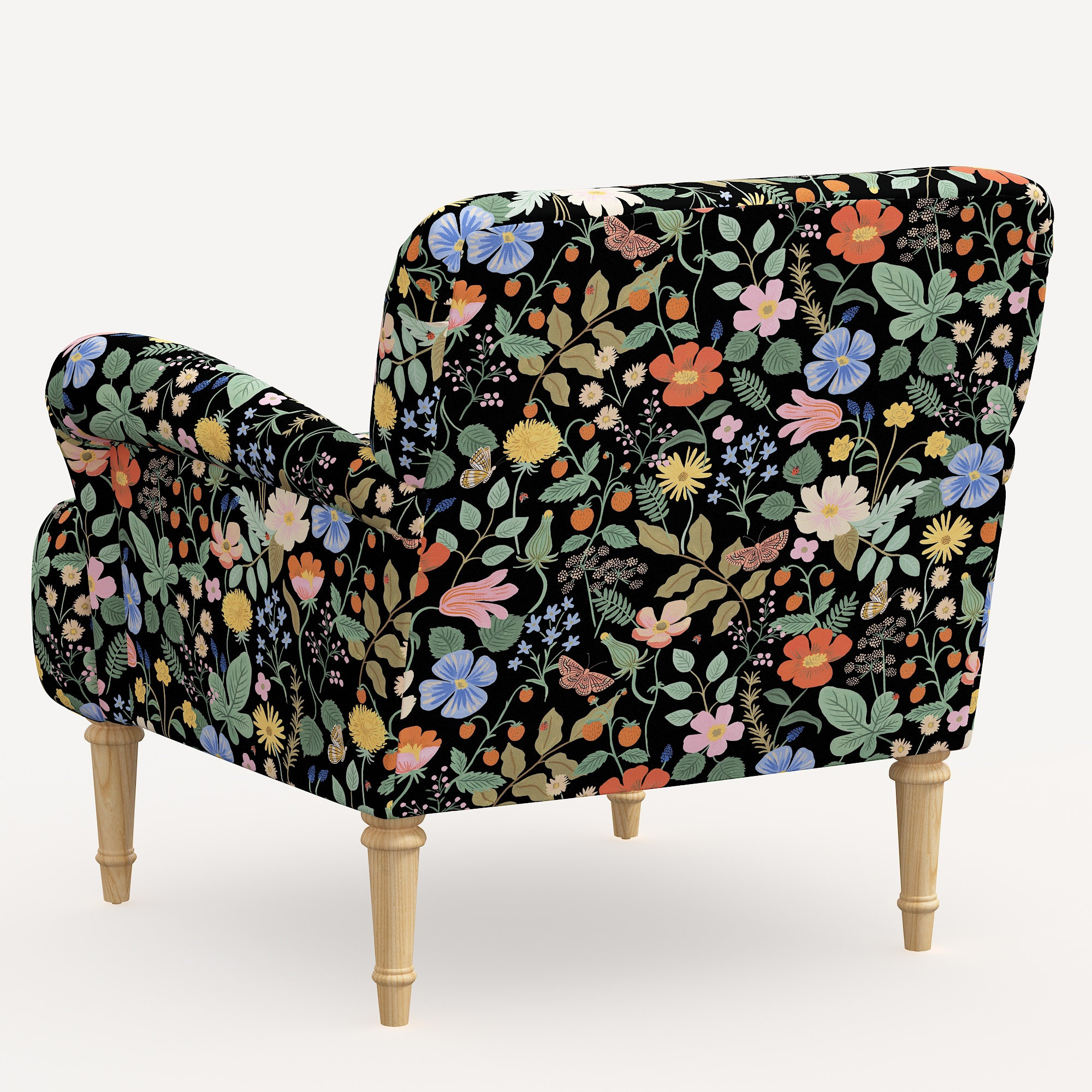 Rifle Paper Co. x Cloth & Company Bristol Armchair, Delphine Slate, Natural