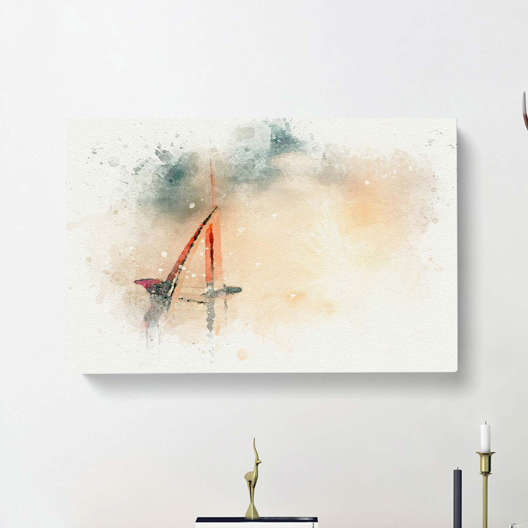 Burj Al Arab Hotel in Dubai in Abstract - Wrapped Canvas