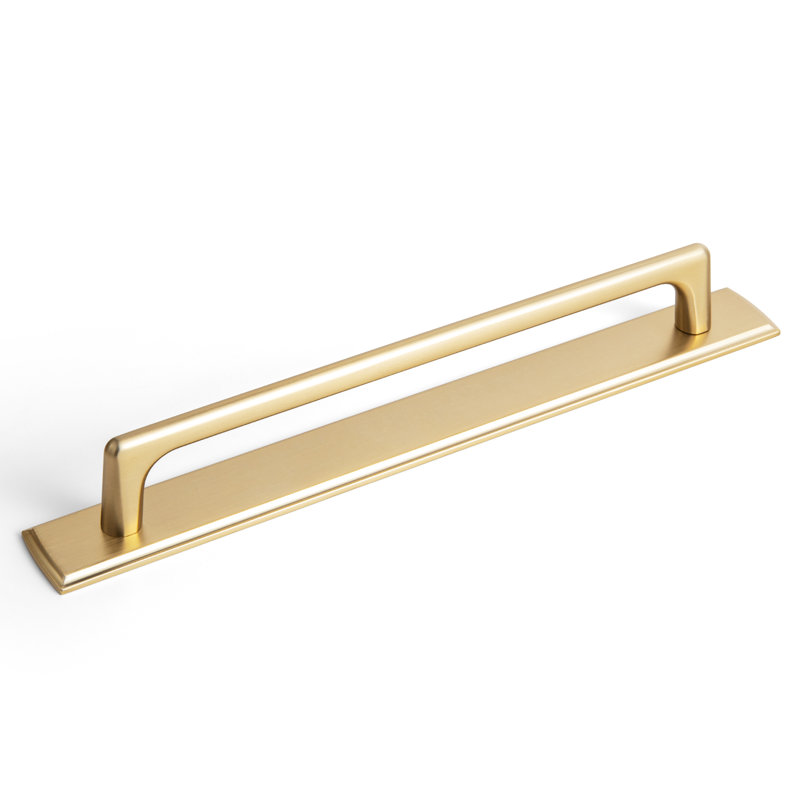 Poignée de bar classique avec contre-plaque, 7.6", Bronze champagne