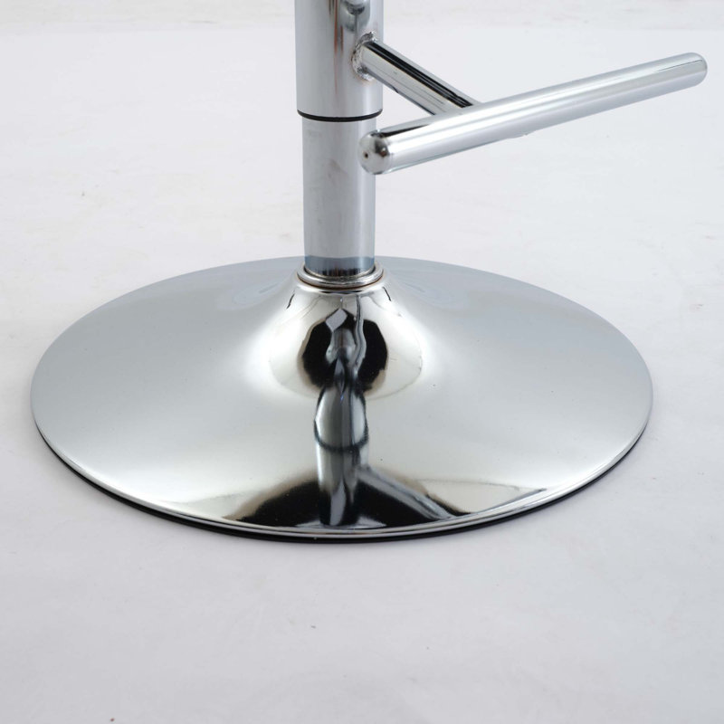 Tabourets de bar pivotants en velours à hauteur de siège réglable, tabourets de bar à base chromée avec dossier capitonné confortable pour bistro et îlot de cuisine, ensemble de 2