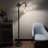 Sehnaz Tiffany Floor Lamp White Stained Glass Flowers LED Bulb Gooseneck Adjustable 20"W*12"D*63"H