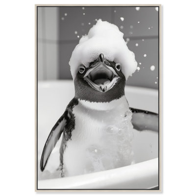 Art, art amusant, salle de bain, toile Happy Bathtime I