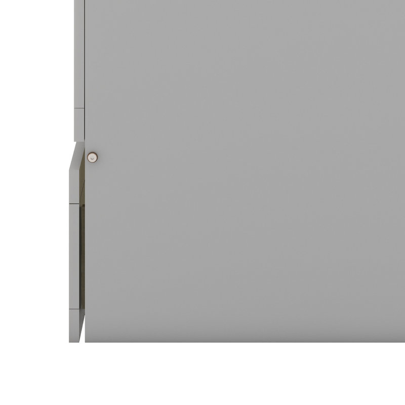Murphy Bed with Large Drawers, Full, Gray