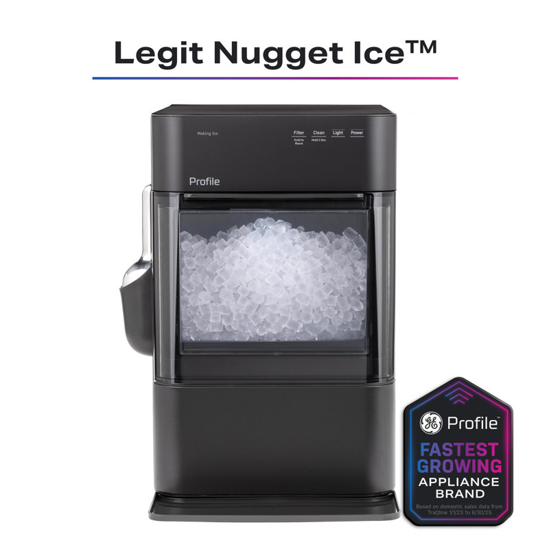 GE-Profile-Opal-2-0-Ultra-Nugget-Ice-Maker-with-Scale-Inhibiting-Filter-XPIO23SWBB, Black