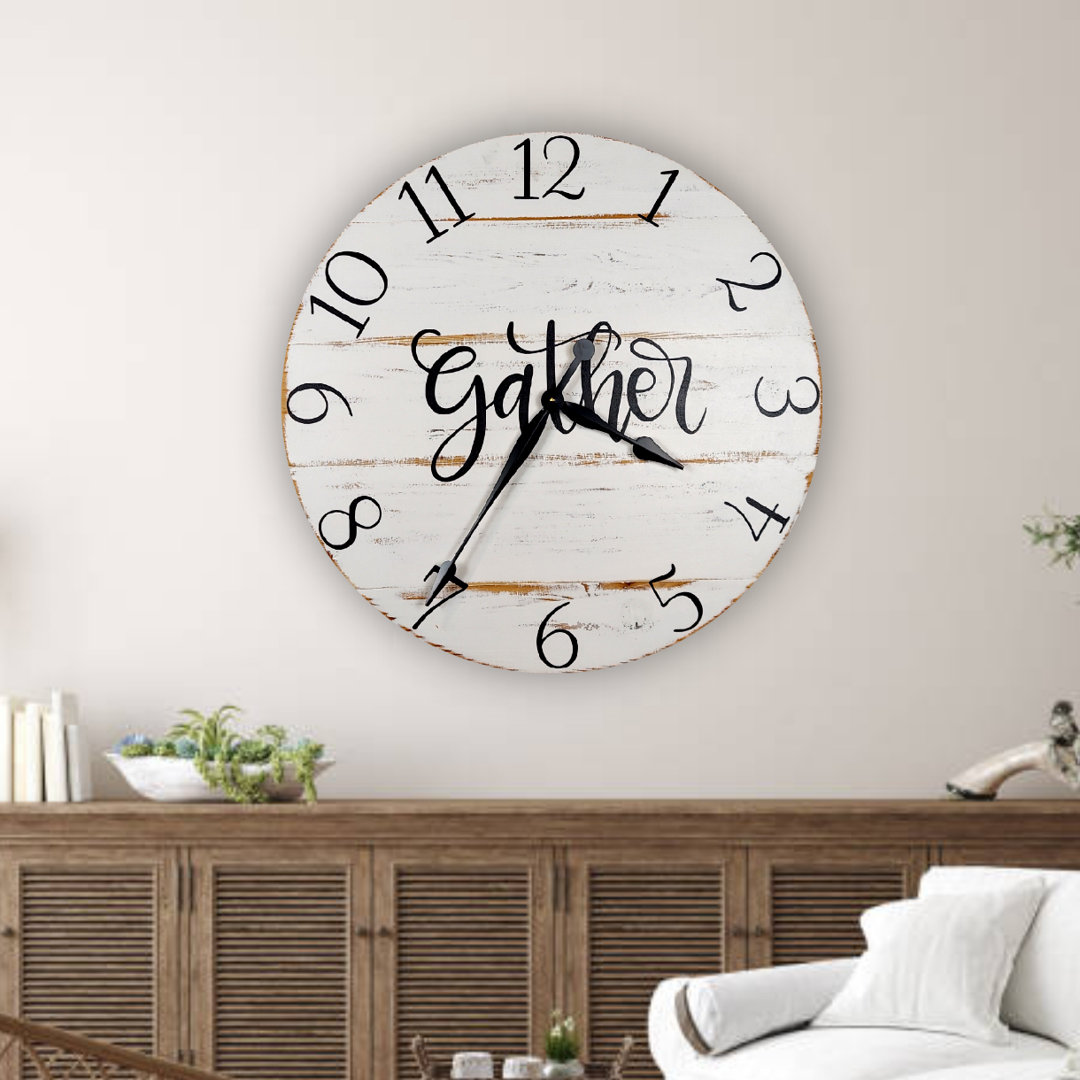 Abdouallah Wood Wall Clock Gracie Oaks 