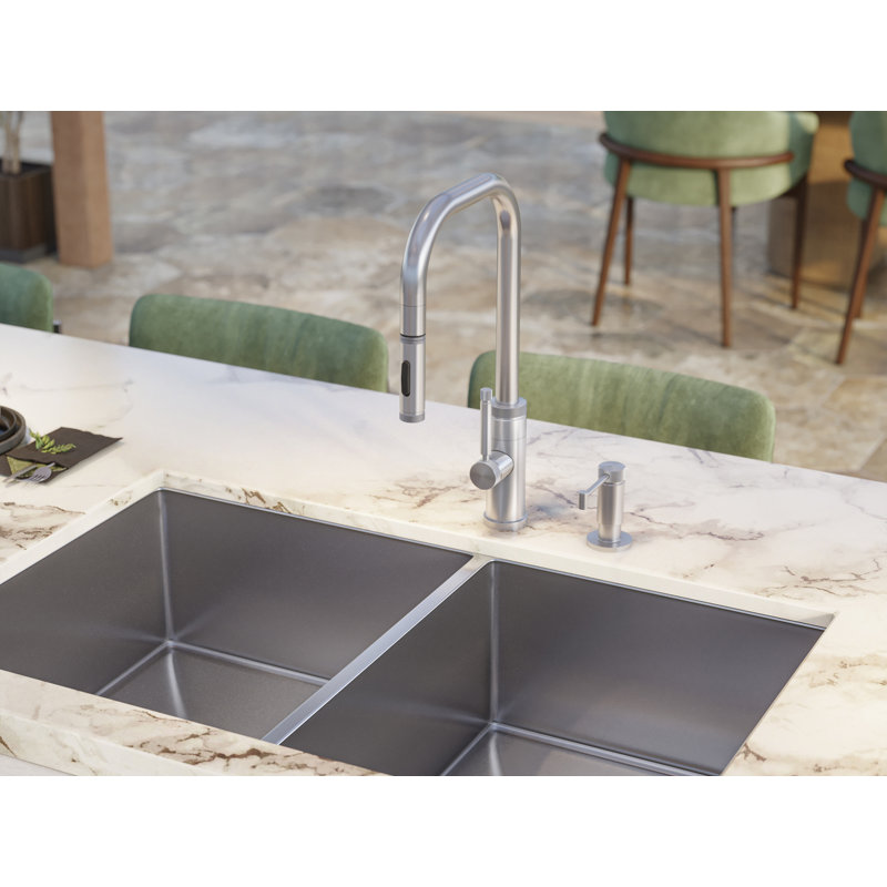 Fulton Industrial Plp Pulldown Faucet - Toggle Sprayer, Chardonnay