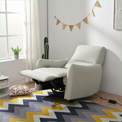 Fauteuil inclinable électrique près du mur FlowLuxe en similicuir et fauteuil électrique inclinable gris ardoise pour petits espaces, chambres à coucher et véhicules récréatifs