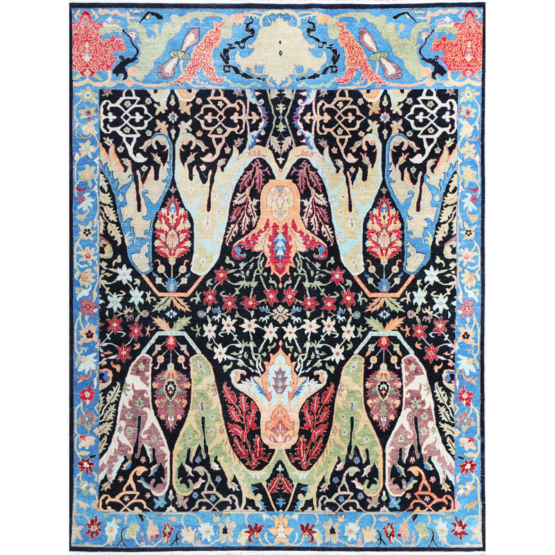 Handmade Wool Area Rug, Rectangle 10' x 14'
