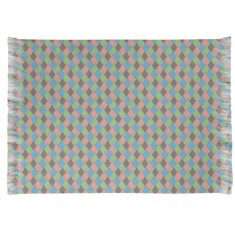 Tapis vert/rose/bleu rétro diamants Mcguigan, Non