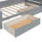  Twin Size Wooden Daybed with 2 Drawers, All-in-One Cabinet and Shelf for Stylish and Practical Storage Solutions, Perfect for Kids’ Rooms, Gray-1215418052-1215418050