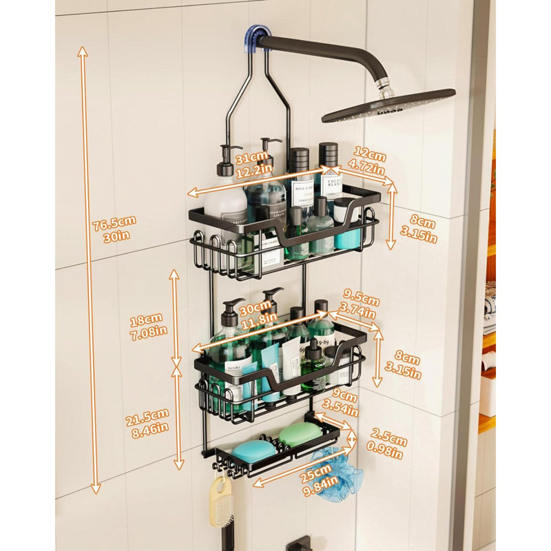Omid 3 Piece Stainless Steel Bracket Shelf