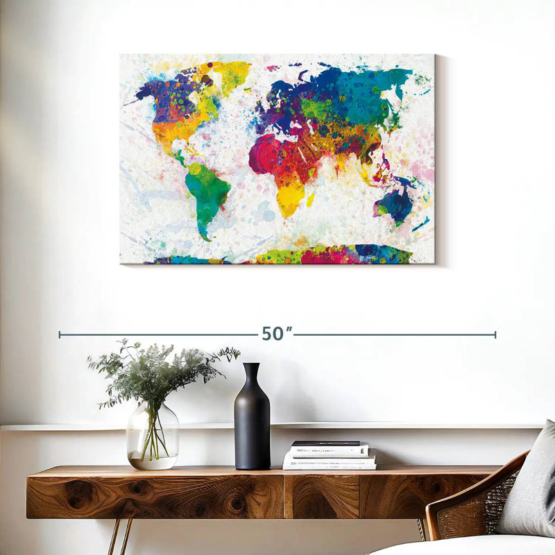 Carte du monde moucheté Aliaz, H 24 po x l 36 po