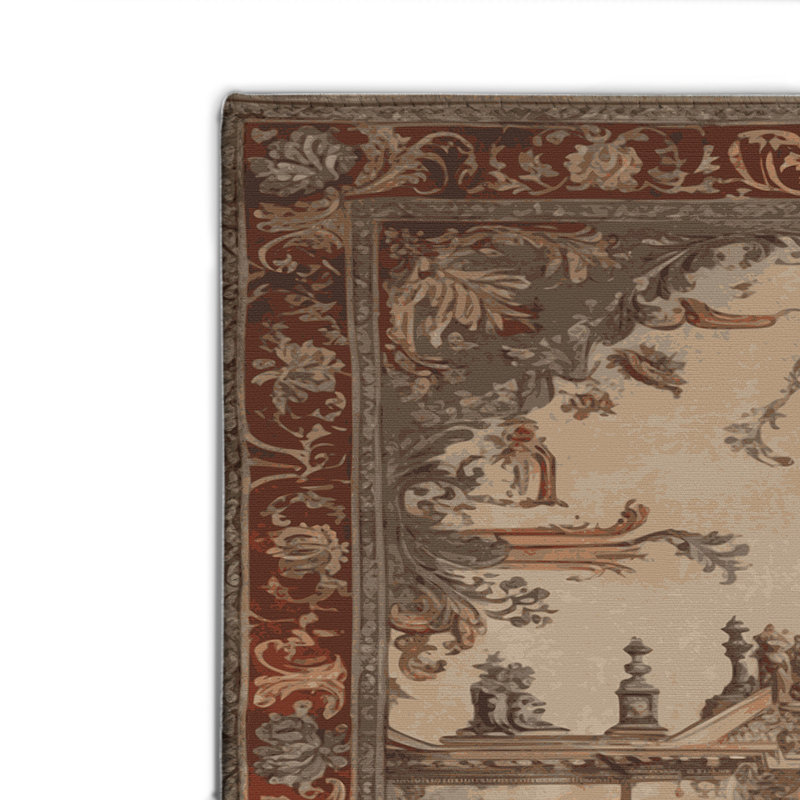 Tapis d'intérieur et d'extérieur brun français, Rectangulaire 2 pi x 3 pi