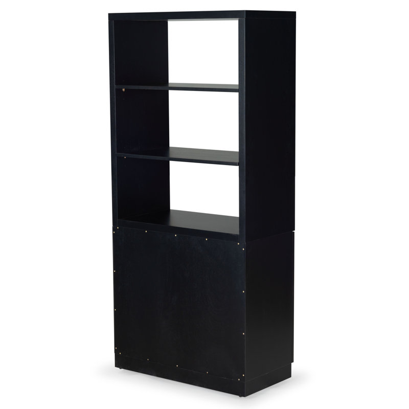 Roades Glass Cabinet Bookcase, Black