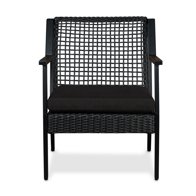 Calvin Patio Chair with Cushions, Black