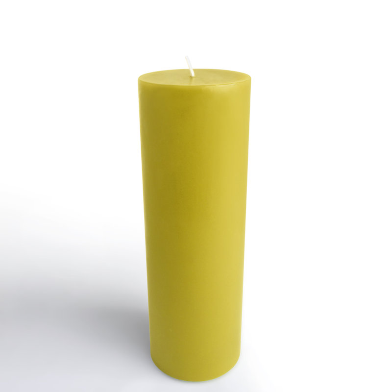Bougie pilier citronnelle jaune 9 pouces, 1, Yellow Citronella, H 9 po x l 3 po x P 3 po