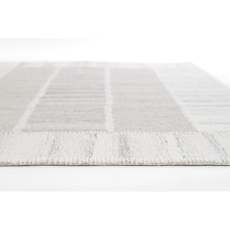 Lanora Hand Tufted Gray Wool Geometric 8' x 10' Rug