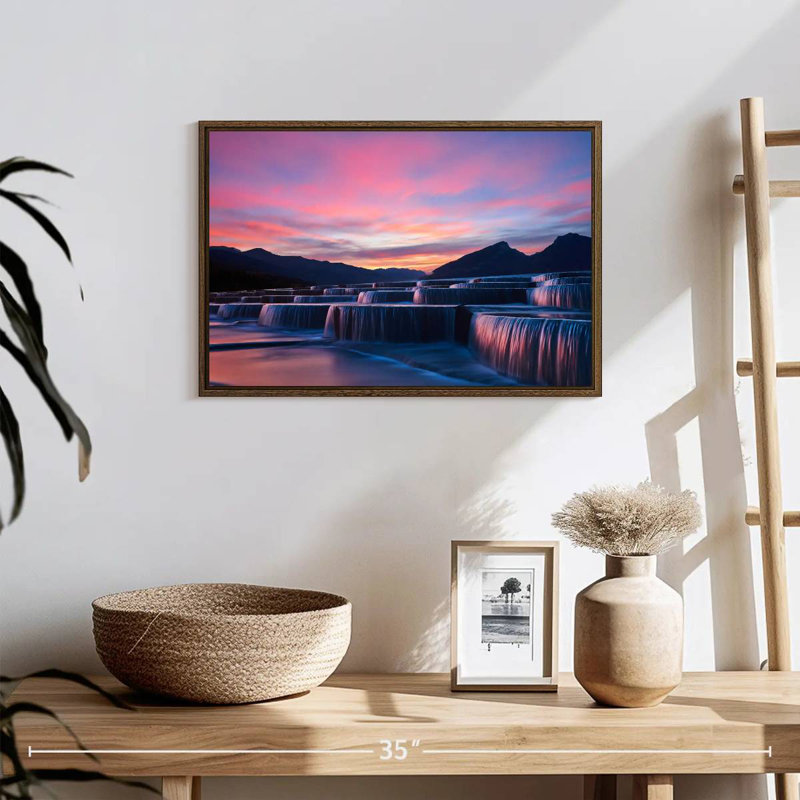 Waterfall Steps, 19" X 13", Floating Frame Walnut