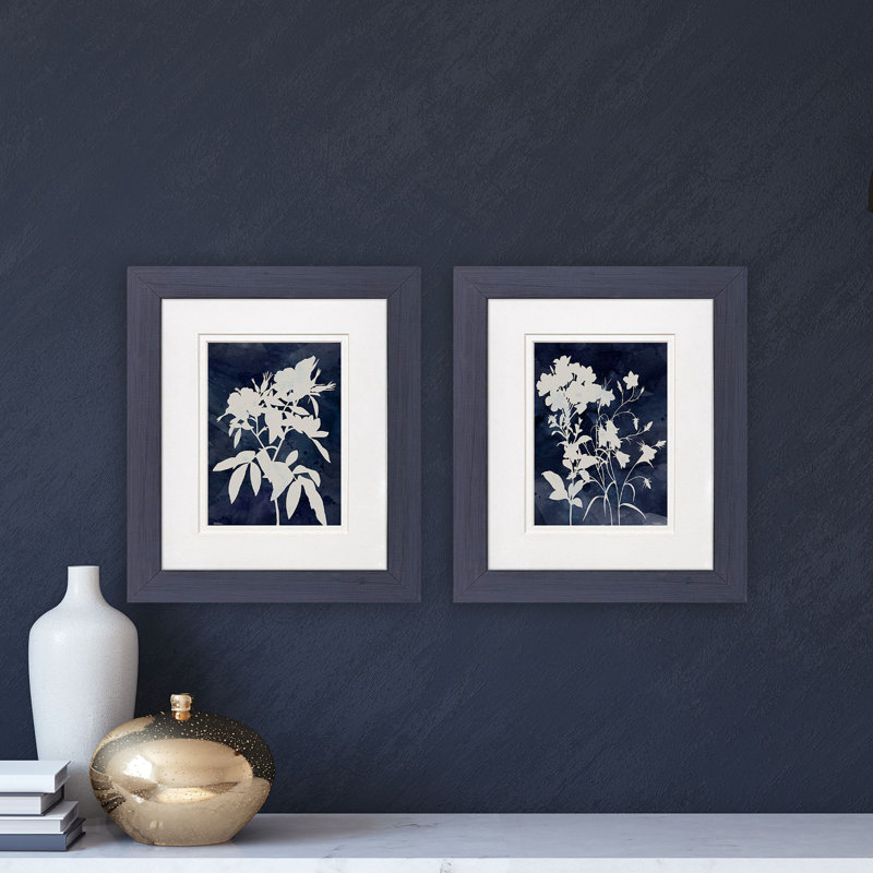 Indigo Blooms Framed Art